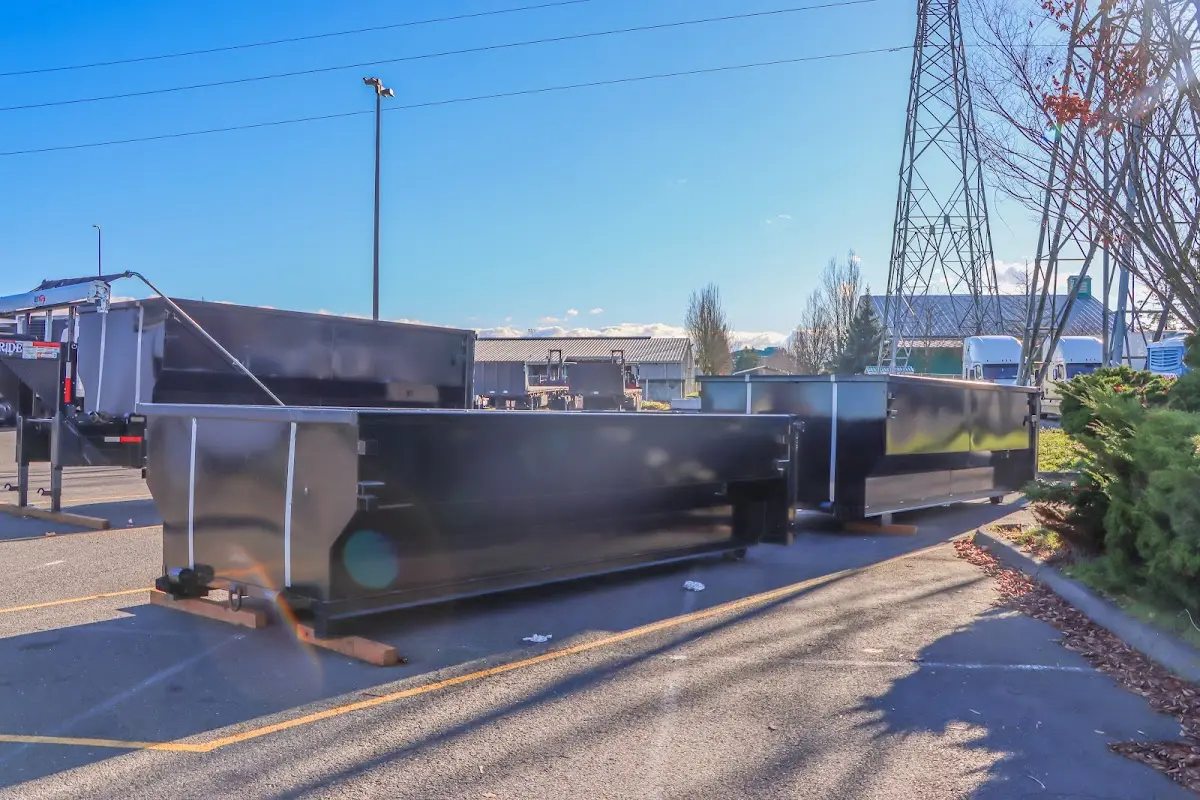 Roll-off dumpster ready for waste disposal at job site for Roofing Dumpster Rental in Atlantic City